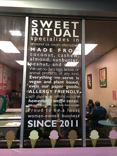 Sign  at Sweet Ritual in Austin