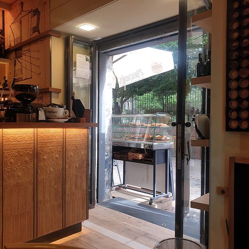 View from inside downstairs at Bar Del Chiostro in Naples