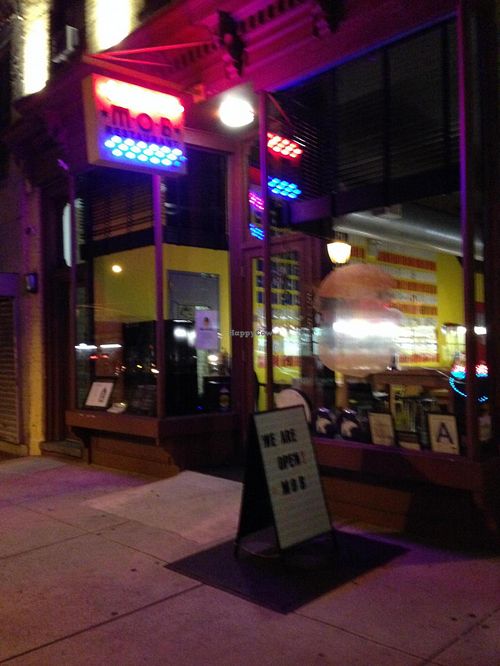 Outside the restaurant at M.O.B. - Maimonide of Brooklyn in Brooklyn