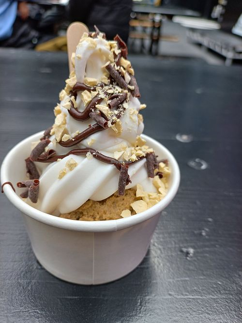 Cookie dough with ice cream and toppings at The After School Cookie Club in Croydon