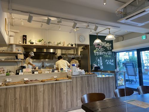 A glimpse at the kitchen and front desk where amazing sweets and excellent food is created    at MERCY Vegan Factory in Osaka
