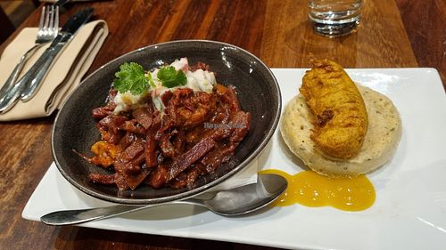 Sri Lankan beetroot and roasted cauliflowers curry at David Bann Restaurant in Edinburgh