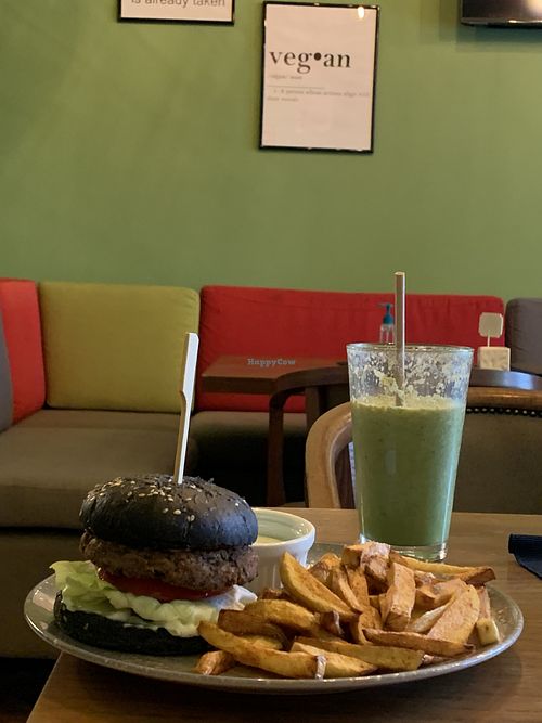 Burger with fries   at Lovegan in Cluj-napoca