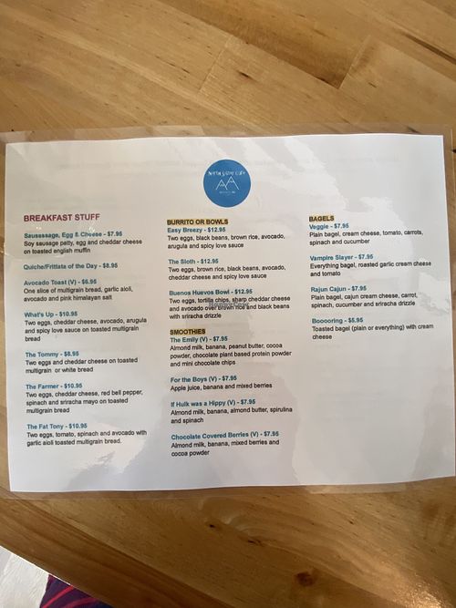 Menu  at North Sister Cafe in Osterville