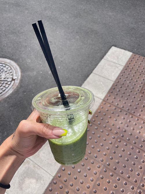 Green energy smoothie  at Løkka Sandwichbar in Porsgrunn