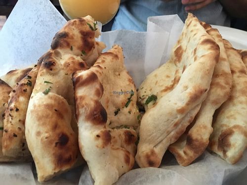 Garlic naan and paneer naan  at Mughlai in New York City