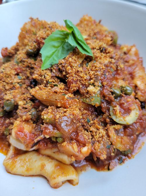 Black Garlic Puttanesca at Avant Garden Bistro in Los Angeles