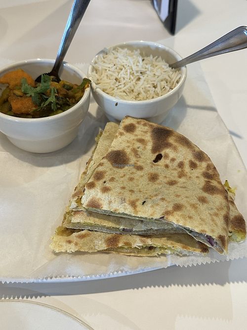 Aloo-pyaz paratha (stuffed with potatoes)  at Mod India in Glen Mills