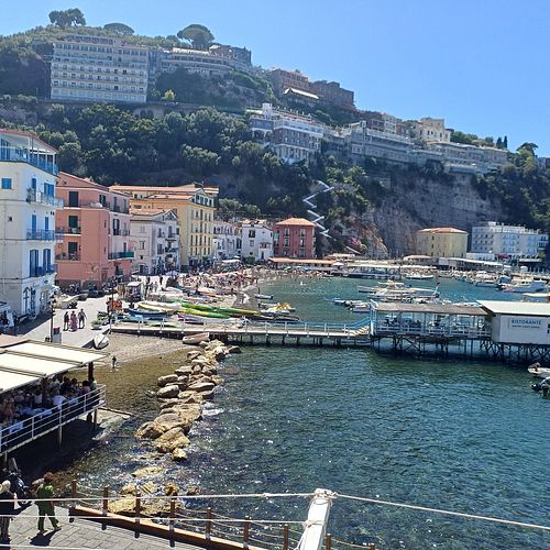 Halfway round, has tables right by beach at Ristorante di Leva in Sorrento
