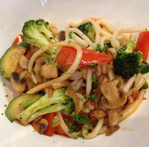 Stir fried Udon with Asian style vegetables.  at Nigiro Teacafe in Cape Town