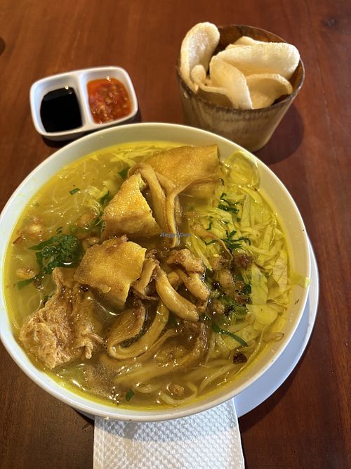 Amazing vegan soto   at Black Forest Cafe in Yogyakarta
