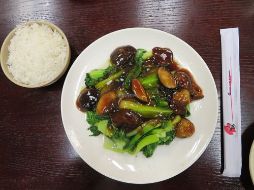 Leeks with mushrooms at Yummy Asian Fusion Cafe in State College