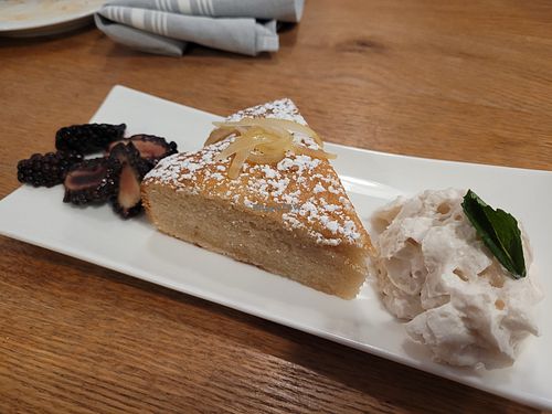 Olive cake at Belse Restaurant NYC in New York City