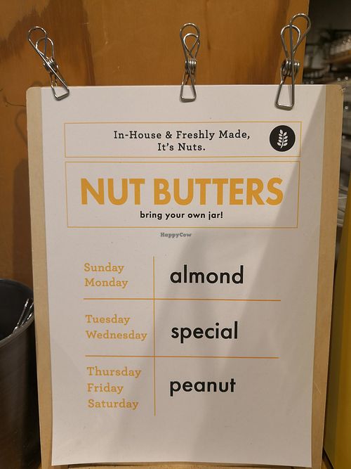 Advert for butters freshly made at The Source Bulk Foods in Richmond