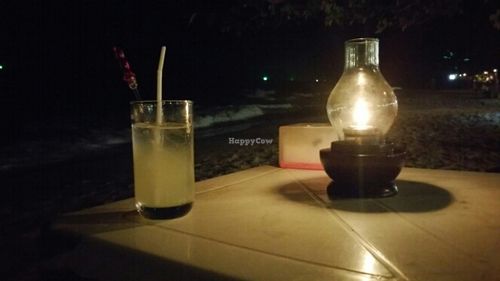 seating on the beach at night Lemon juice at Pen's Restaurant in Koh Chang