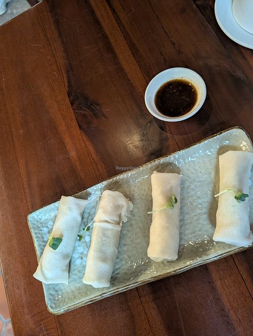 Mock duck spring rolls at Rau Ơi Vegetarian Chay in Ho Chi Minh City