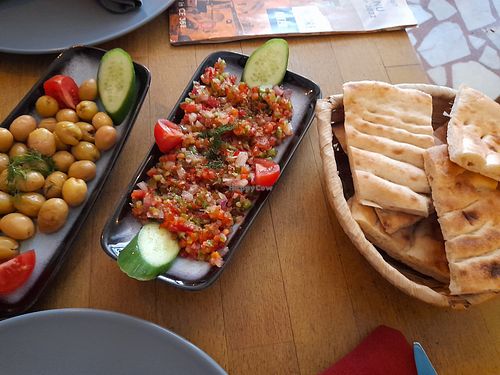 Olives, ezme, bread at Arch Bistro in Istanbul