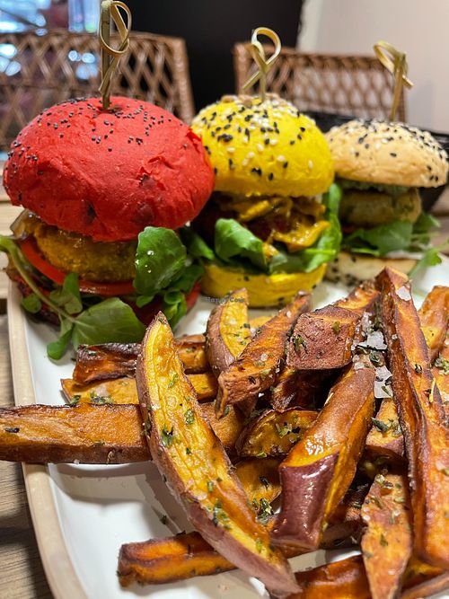 Sliders option with sweet potatoes. at Cheeky Leeks in Lisbon