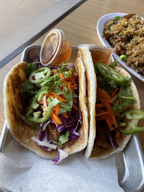 Vegan chicken tacos  at DD Mau Vietnamese Eatery in Webster Groves