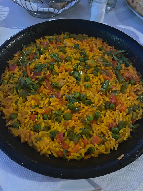 Vegetarian Paella at Ô Playa in Agadir