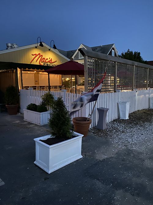 Outside seating  at Mac's Fish House in Provincetown