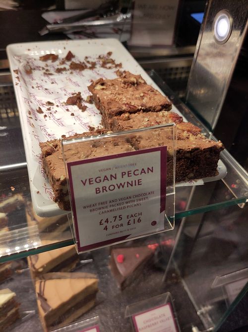 Vegan pecan brownies at Konditor in South East London