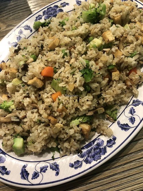 Veggie fried rice with tofu instead of egg  at Pho 21 Noodle- Grill and Vegan House in Canoga Park