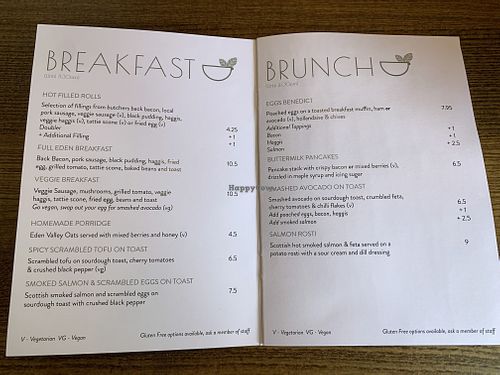 Menu June 2022  at Eden Coffee House in Melrose