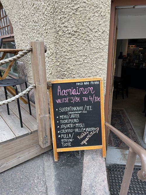 Breakfast menu.  at Encanto - Art Cafe in Helsinki