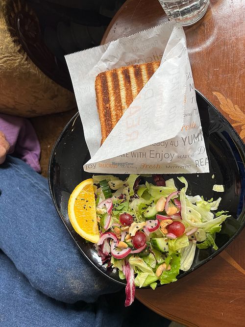 Ham and cheese panini with side salad at Encanto - Art Cafe in Helsinki