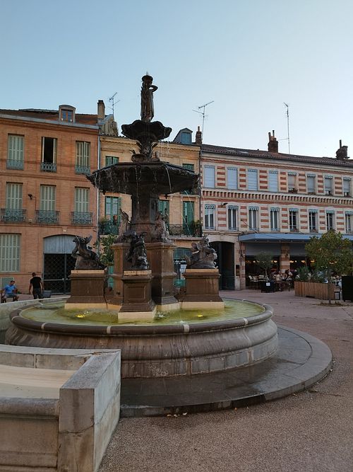 Near a fountain at La Mifa in Toulouse