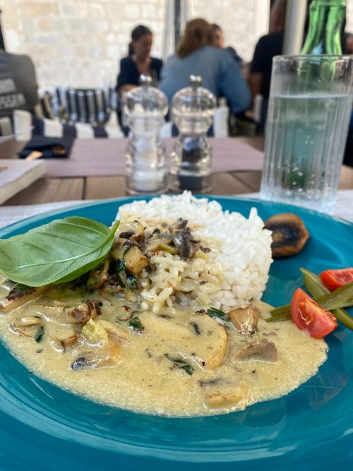 Mushroom stroganoff at Gourmet Bar Ginger in Dubrovnik