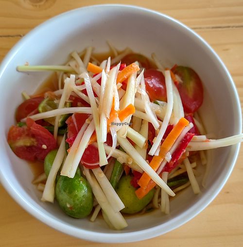 Somtam (Spicy Thai Papaya Salad) #Veganuary at Vegan Meals in Chiang Mai