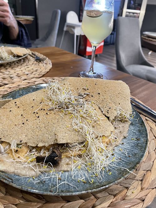 self composed galette  at 11:11 Bistro Bar Healthy Food in Gran Canaria