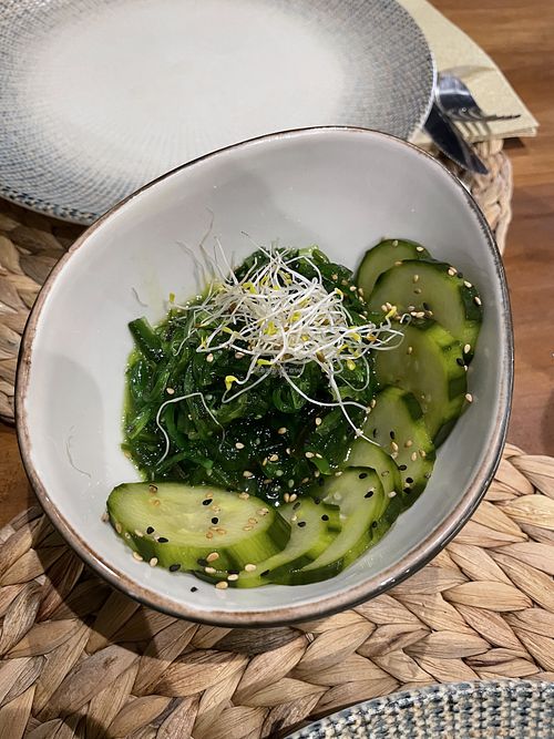 wakame and cucumber  at 11:11 Bistro Bar Healthy Food in Gran Canaria