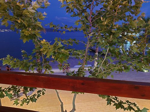 The promenade from above at Plazhi I Ri Caci in Sarande