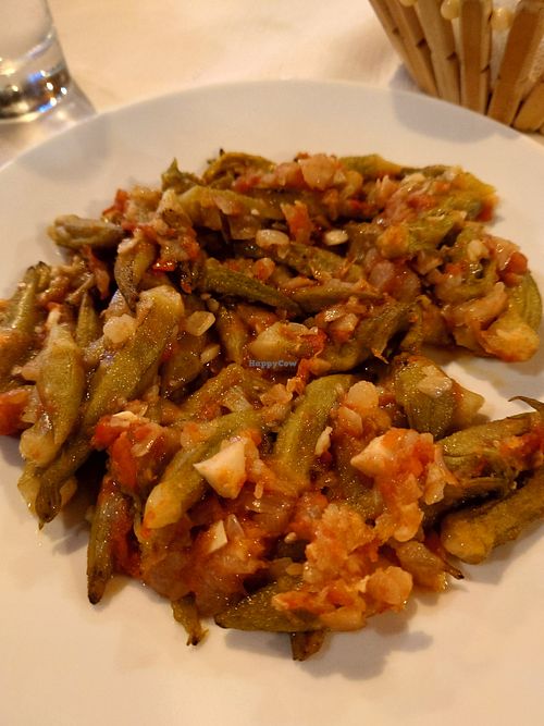 Very well seasoned okra at Plazhi I Ri Caci in Sarande