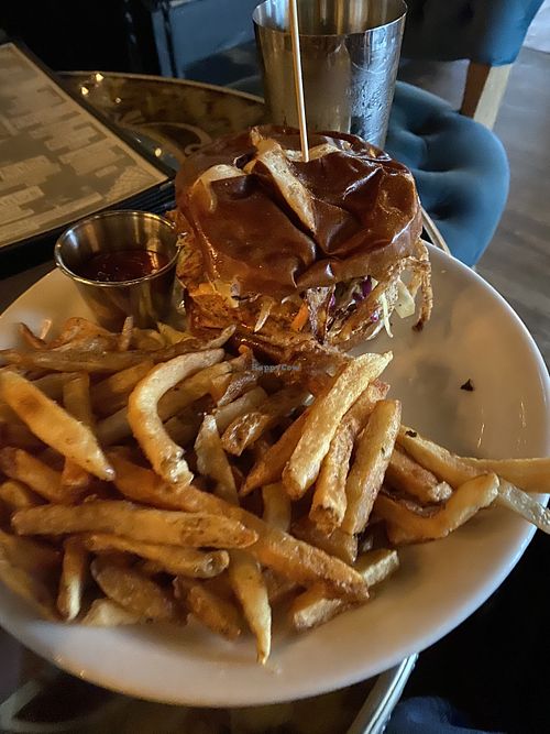 Vegan fried chicken sandwich  at The Witches Brew in West Hempstead