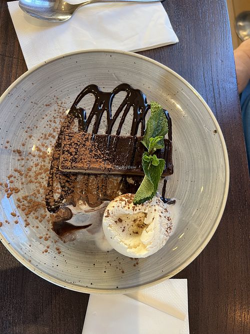 Salted caramel billionaires bar - lovely, but very rich!  at The Langton in Cheltenham