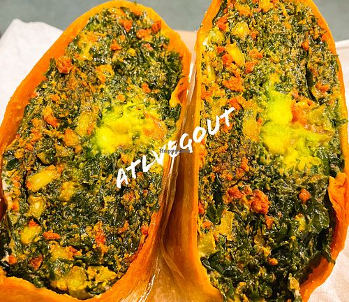 Spicy kale wrap at Tassili's Raw Reality in Atlanta