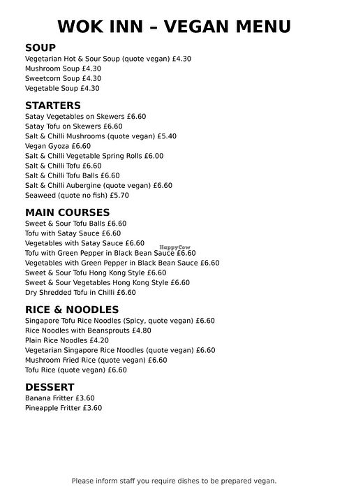 Ordered 3-4 times now, the vegan food is really good there   at Wok Inn in Kettering