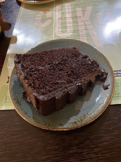 Vegan chocolate fudge cake   at Cuku in Glasgow