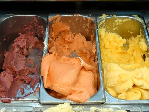 Strawberry, melon, mango at Kayak Gelato & Frozen Yogurt in Sarande