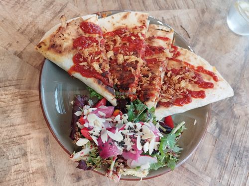 Bbq quesadillas with salad at Velada in Barcelona