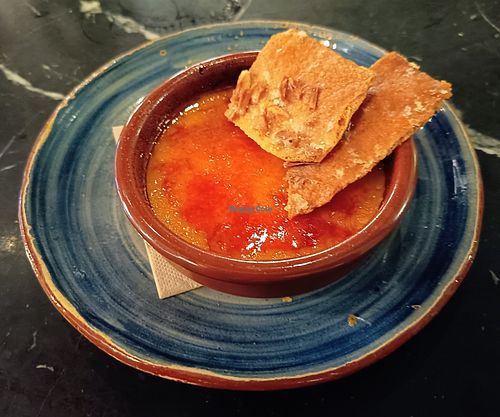 Vegan Crema Catalana at Velada in Barcelona