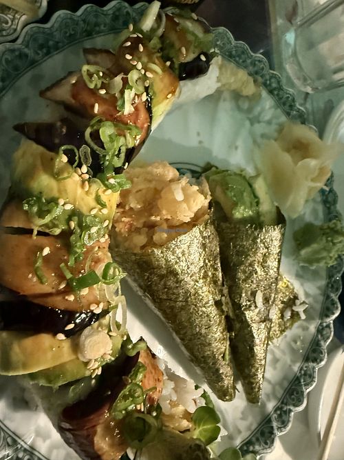Vegetable sushi roll and hand roll   at King of the Roll in Larkspur