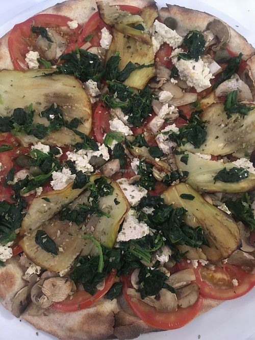 Vegan pizza at Capri in Lanzarote