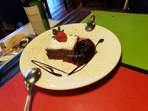 warm brownie without ice cream. real good at Pura Vida in El Calafate