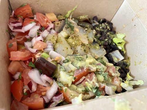 Vegan salad box with guacamole and salsa verde  at Muchacho in Aberdeen