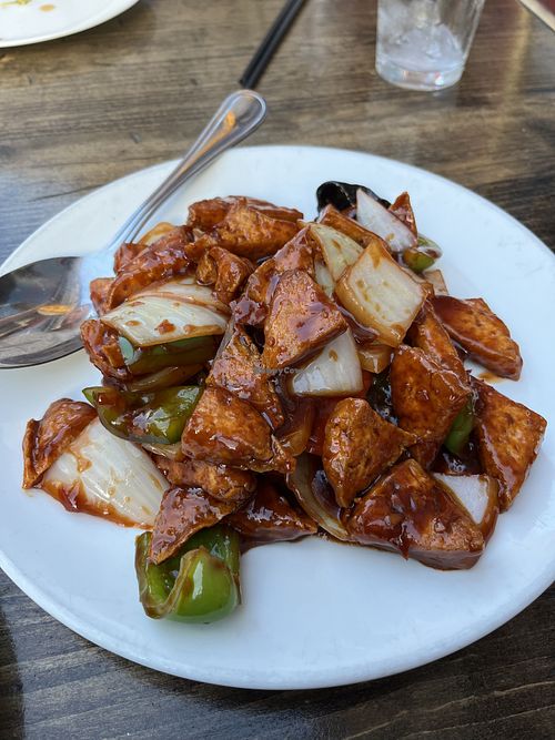 The garlic style tofu  at Enchanted Szechuan in Norwalk